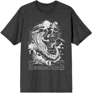 Licensed Character Men's Godzilla Vs Kong Fight Scene Tee, Size: Large, Grey