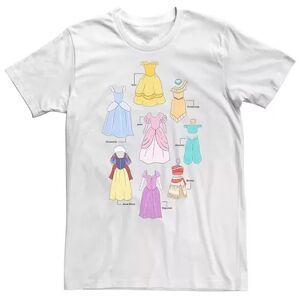 Licensed Character Men's Disney Princess Dresses Collage tee, Size: XL, White