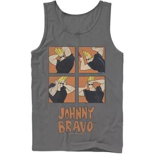 Licensed Character Men's Cartoon Network Johnny Bravo Box Up Hairdo Tank, Size: Large, Grey