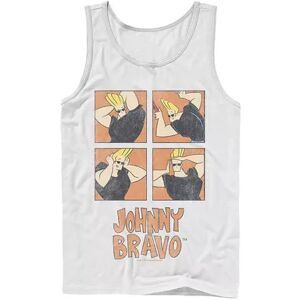 Licensed Character Men's Cartoon Network Johnny Bravo Box Up Hairdo Tank, Size: Large, White