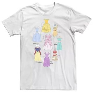 Licensed Character Big & Tall Disney Princess Textbook Dresses Tee, Men's, Size: LT, White