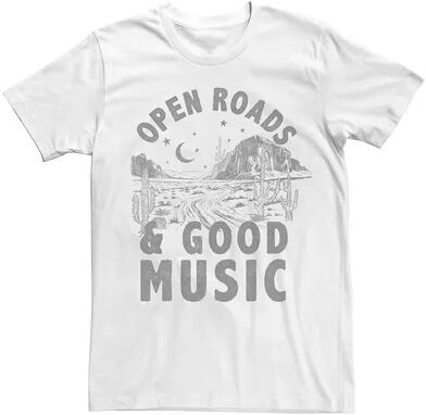 Licensed Character Men's Open Roads Good Music Graphic Tee, Size: XL, White