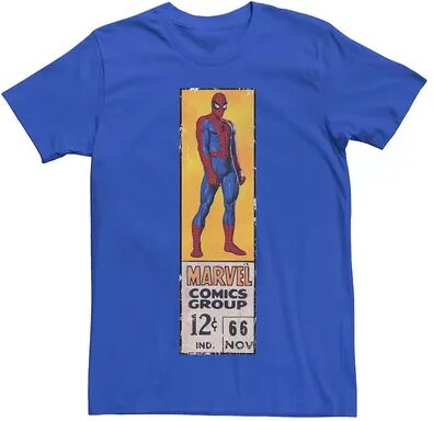 Licensed Character Men's Marvel's Comics Spider-Man Vintage Label Tee, Size: XL, Med Blue