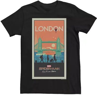 Marvel Men's Marvel Spider-Man Far From Home London Abstract Movie Poster Graphic Tee, Size: Medium, Black