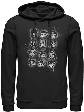 Licensed Character Men's Nintendo Animal Crossing Group Shot Hoodie, Size: Small, Black