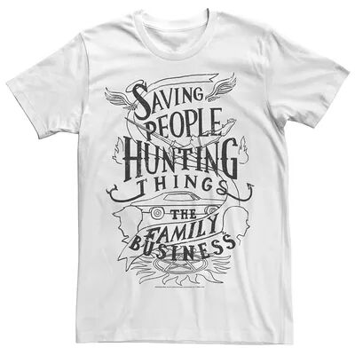 Licensed Character Men's Supernatural Saving People Hunting Things The Family Business Tee, Size: Medium, White