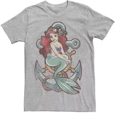 Disney Men's Disney Little Mermaid Tattoo Anchor Pose Tee, Size: 3XL, Med Grey