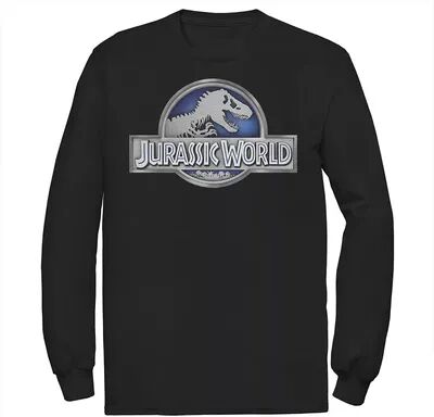 Licensed Character Men's Jurassic World Classic Metal Coin Logo Long Sleeve Graphic Tee, Size: XXL, Black