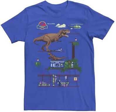 Licensed Character Men's Jurassic Park Digital Video Game Scene Graphic Tee, Size: XXL, Med Blue