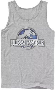 Licensed Character Men's Jurassic World Classic Metal Coin Logo Graphic Tank Top, Size: XXL, Med Grey