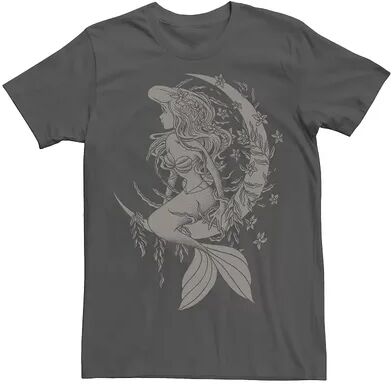 Disney s The Little Mermaid Men's Ariel Tattoo Style Portrait Graphic Tee, Size: Large, Grey