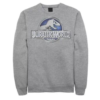 Licensed Character Men's Jurassic World Classic Metal Coin Logo Fleece, Size: Small, Grey
