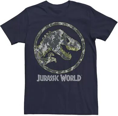 Licensed Character Men's Jurassic World Camouflage Yellow Outline Fossil Coin Logo Tee, Size: Small, Blue