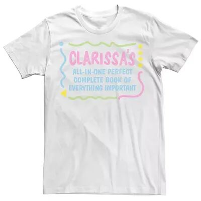 Licensed Character Men's Nickelodeon Clarissa Explains It All Perfect Complete Book Tee, Size: Small, White