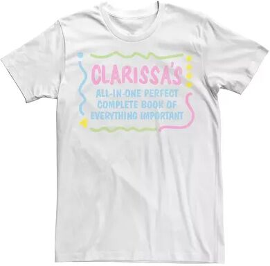 Licensed Character Men's Nickelodeon Clarissa Explains It All Perfect Complete Book Tee, Size: Large, White