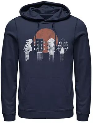 Licensed Character Men's Guitar Head Line Navy Blue And White Pattern Graphic Hoodie, Size: XL