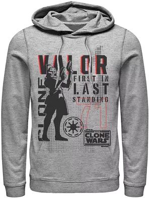 Licensed Character Men's Star Wars: Clone Wars Valor First In Last Standing Hoodie, Size: XXL, Med Grey