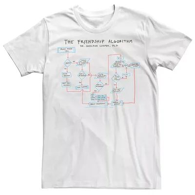 Licensed Character Men's The Big Bang Theory The Friendship Algorithm Tee, Size: Large, White