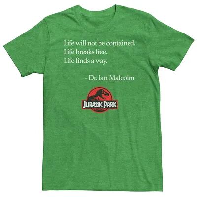Licensed Character Men's Jurassic Park Life Finds A Way Quote Tee, Size: XXL, Med Green