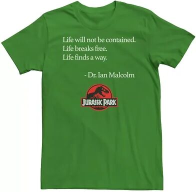 Licensed Character Men's Jurassic Park Life Finds A Way Quote Tee, Size: XL, Med Green