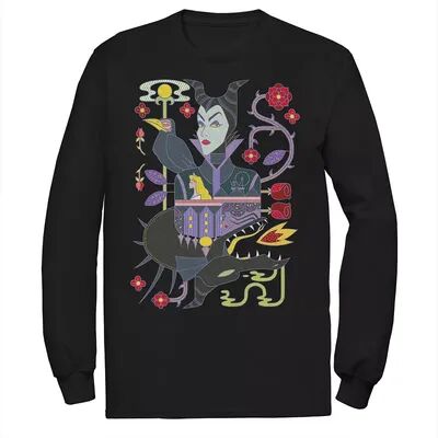 Disney Men's Disney Sleeping Beauty Maleficent Playing Card Tee, Size: Medium, Black