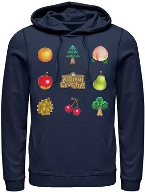 Licensed Character Men's Animal Crossing Items Found Title Logo Hoodie, Size: Small, Blue