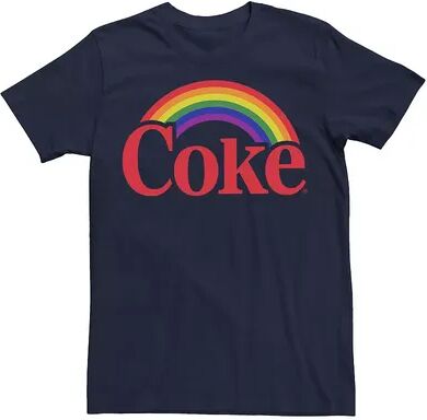 Licensed Character Adult Coca-Cola Pride Rainbow Logo Tee, Men's, Size: Small, Blue