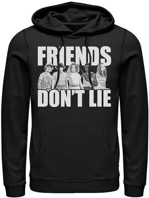 Licensed Character Men's Netflix Stranger Things Friends Don't Lie Group Shot Hoodie, Size: XXL, Black