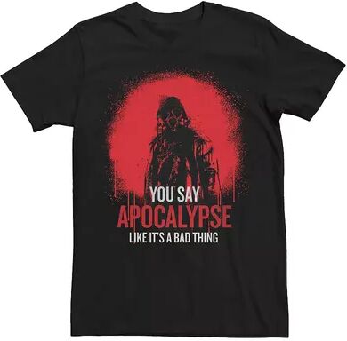 Licensed Character Men's Netflix Daybreak You Say Apocalypse Like It's Bad Paint Tee, Size: XL, Black