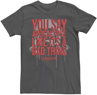 Licensed Character Men's Netflix Daybreak You Say Apocalypse Like It's A Bad Thing Tee, Size: XL, Grey