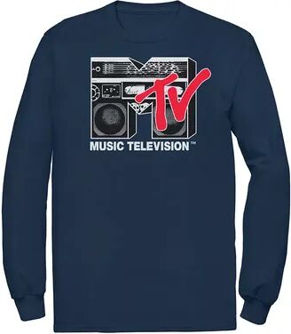 Licensed Character Men's MTV Boom Box Logo Vintage Tee, Size: XXL, Blue