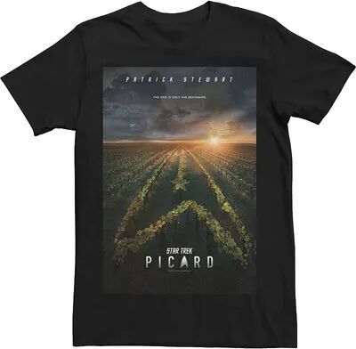 Licensed Character Men's Star Trek: Picard Vineyard Poster Tee, Size: Large, Black