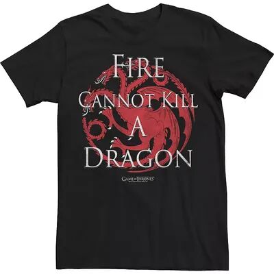 Licensed Character Men's Game Of Thrones Targaryen Fire Cannot Kill A Dragon Tee, Size: Small, Black