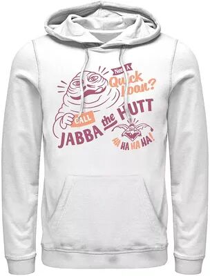 Licensed Character Men's Star Wars Jabba The Hutt Need A Quick Loan Hoodie, Size: XXL, White