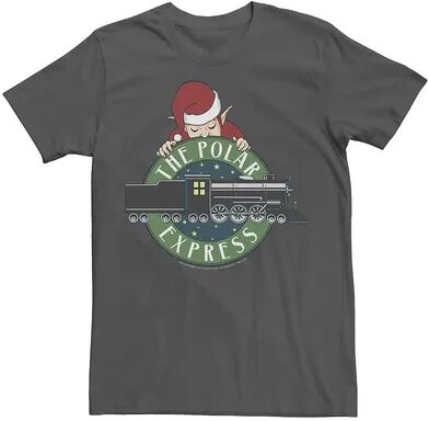 Licensed Character Men's The Polar Express Elf Train Logo Tee, Size: Small, Grey