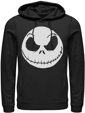 Licensed Character Men's Disney The Nightmare Before Christmas Jack Skellington Face Hoodie, Size: Large, Black