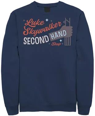 Licensed Character Men's Star Wars Luke Skywalker Second Hand Shop Sweatshirt, Size: XL, Blue