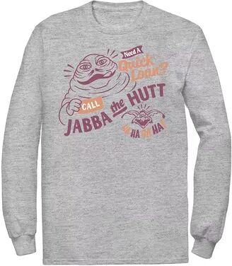 Licensed Character Men's Star Wars Jabba The Hutt Need A Quick Loan Tee, Size: XXL, Med Grey