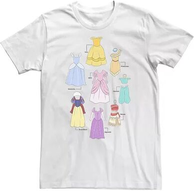 Licensed Character Big & Tall Disney Princess Textbook Dresses Tee, Men's, Size: 4XL, White