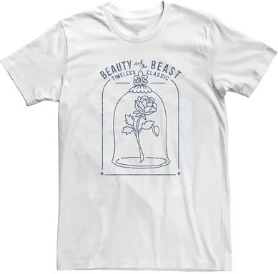 Disney Big & Tall Disney Beauty And The Beast Classic Rose Glass Tee, Men's, Size: 4XL, White