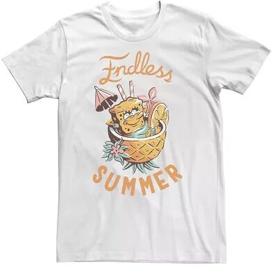 Licensed Character Big & Tall SpongeBob SquarePants Endless Summer Pineapple Drink Tee, Men's, Size: Large Tall, White