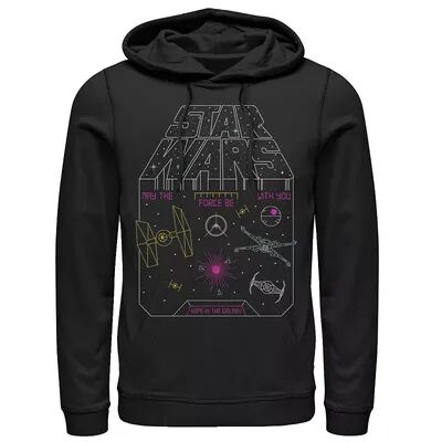 Licensed Character Men's Star Wars Retro Video Game Logo Hoodie, Size: Medium, Black