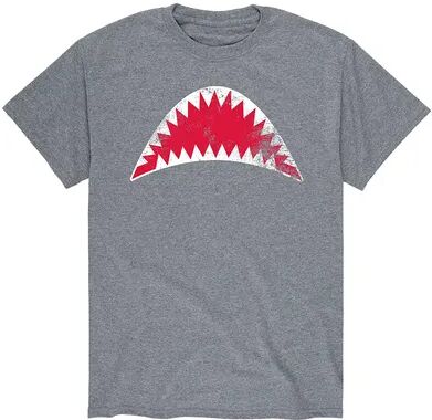 Licensed Character Men's Shark Mouth Open T-Shirt, Size: XXL, Grey