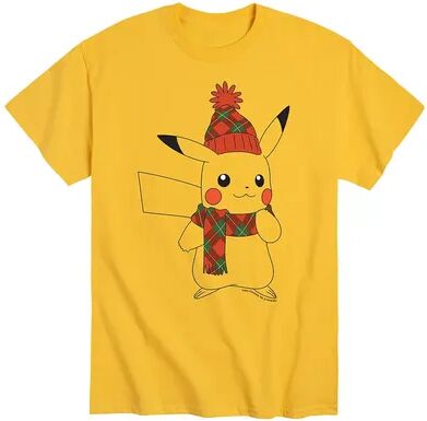 Licensed Character Men's Pokemon Pikachu Bundle up Tee, Size: XL, Yellow