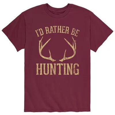 Licensed Character Men's Id Rather Be Hunting Tee, Size: Small, Red