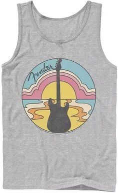 Licensed Character Mens Fender Groovy Sunset Logo Tank, Men's, Size: Small, Med Grey