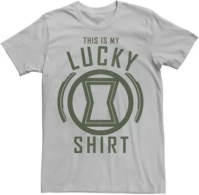 Licensed Character Men's Marvel Black Widow This Is My Lucky Shirt Text Tee, Size: XL, Silver