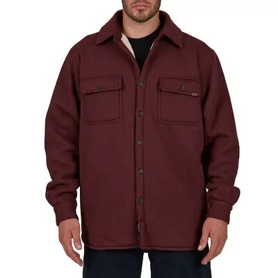 Smith's Workwear Men's Smith's Workwear Sherpa-Lined Heather Thermal Shirt Jacket, Size: XXL, Dark Red