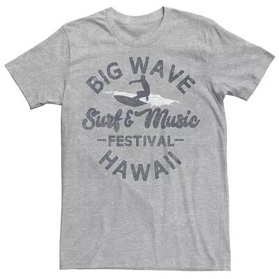 Licensed Character Men's Big Wave Surf & Music Festival Hawaii Tee, Size: XXL, Med Grey