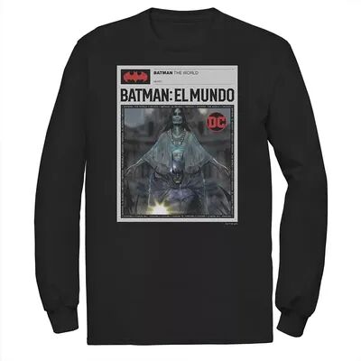 DC Comics Big & Tall DC Comics Batman: The World Mexico News Poster Tee, Men's, Size: 3XL, Black